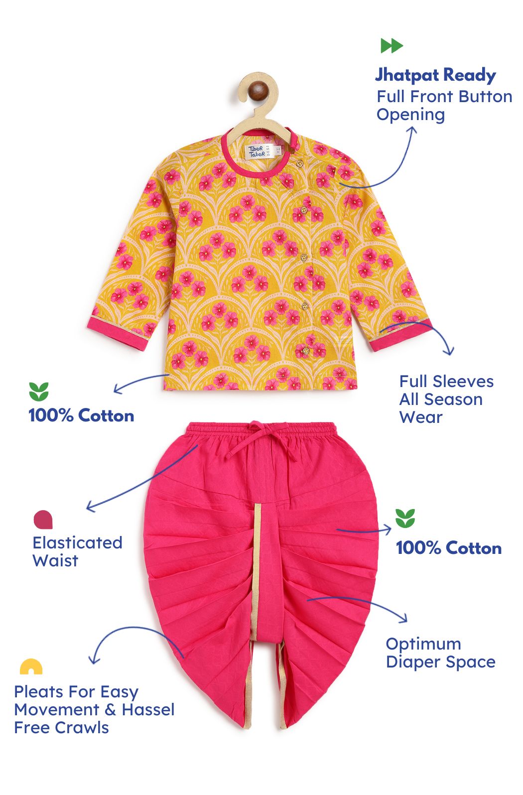 Floral Print Dhoti Set