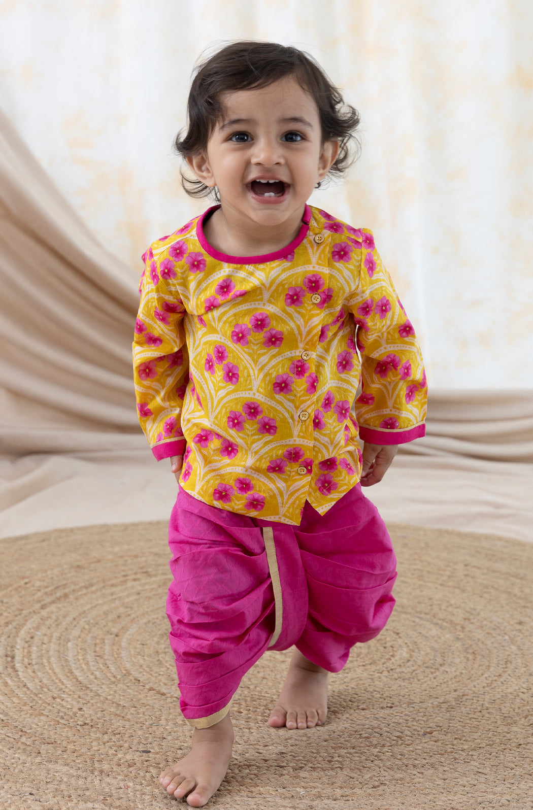 Floral Print Dhoti Set