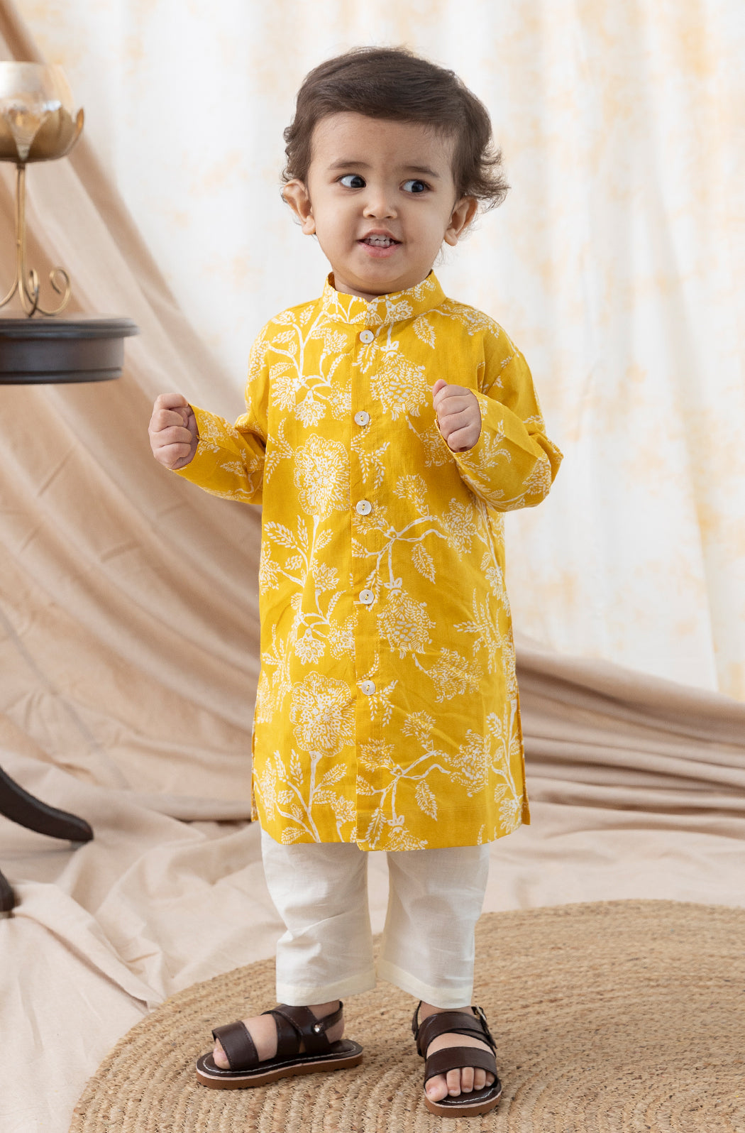 Baby Boy Floral Print Kurta Set - Eco-friendly - Sama Homes