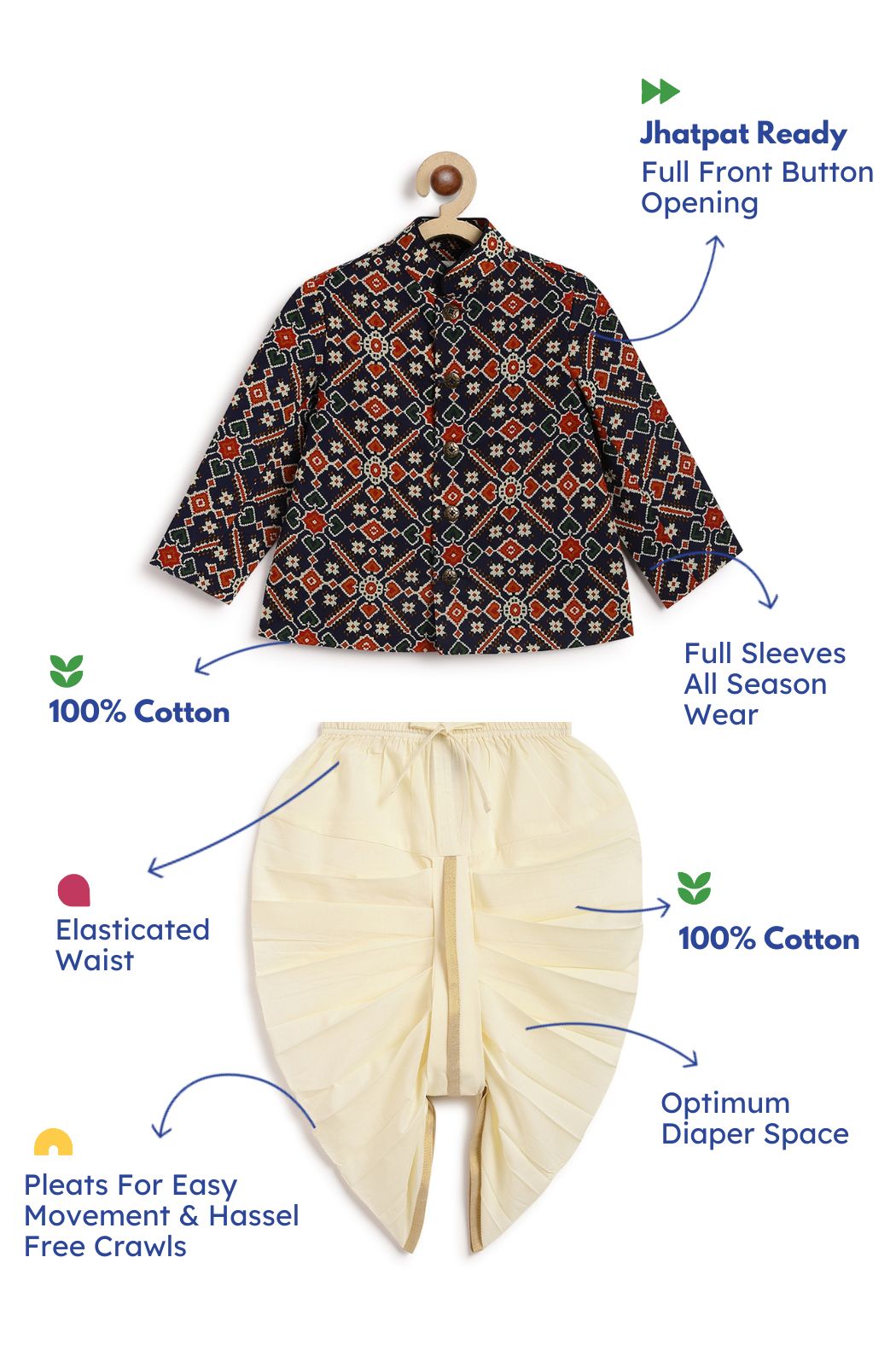 Patola Print Bandhgala Set