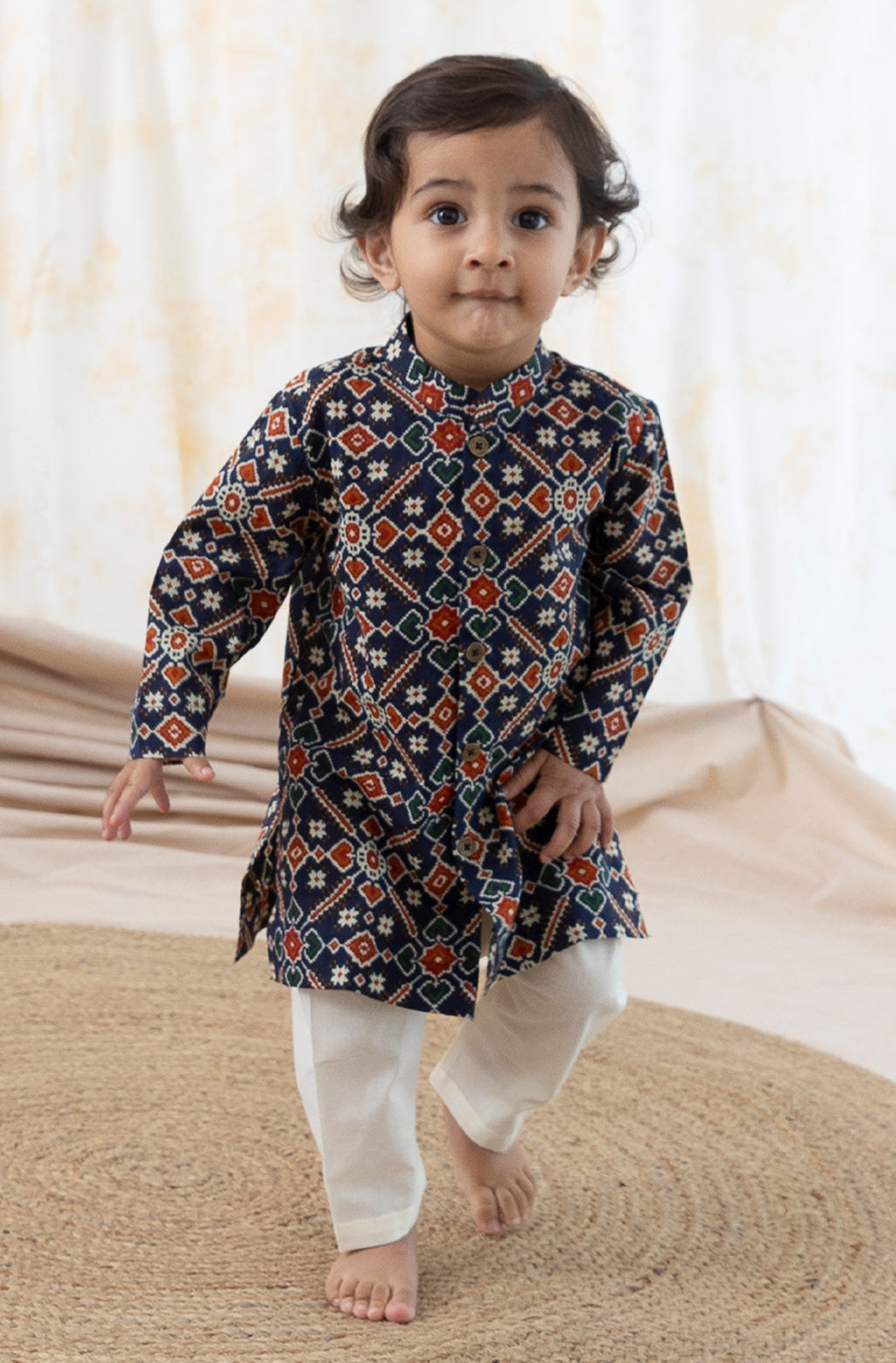 Baby Boy Patola Print Kurta Set