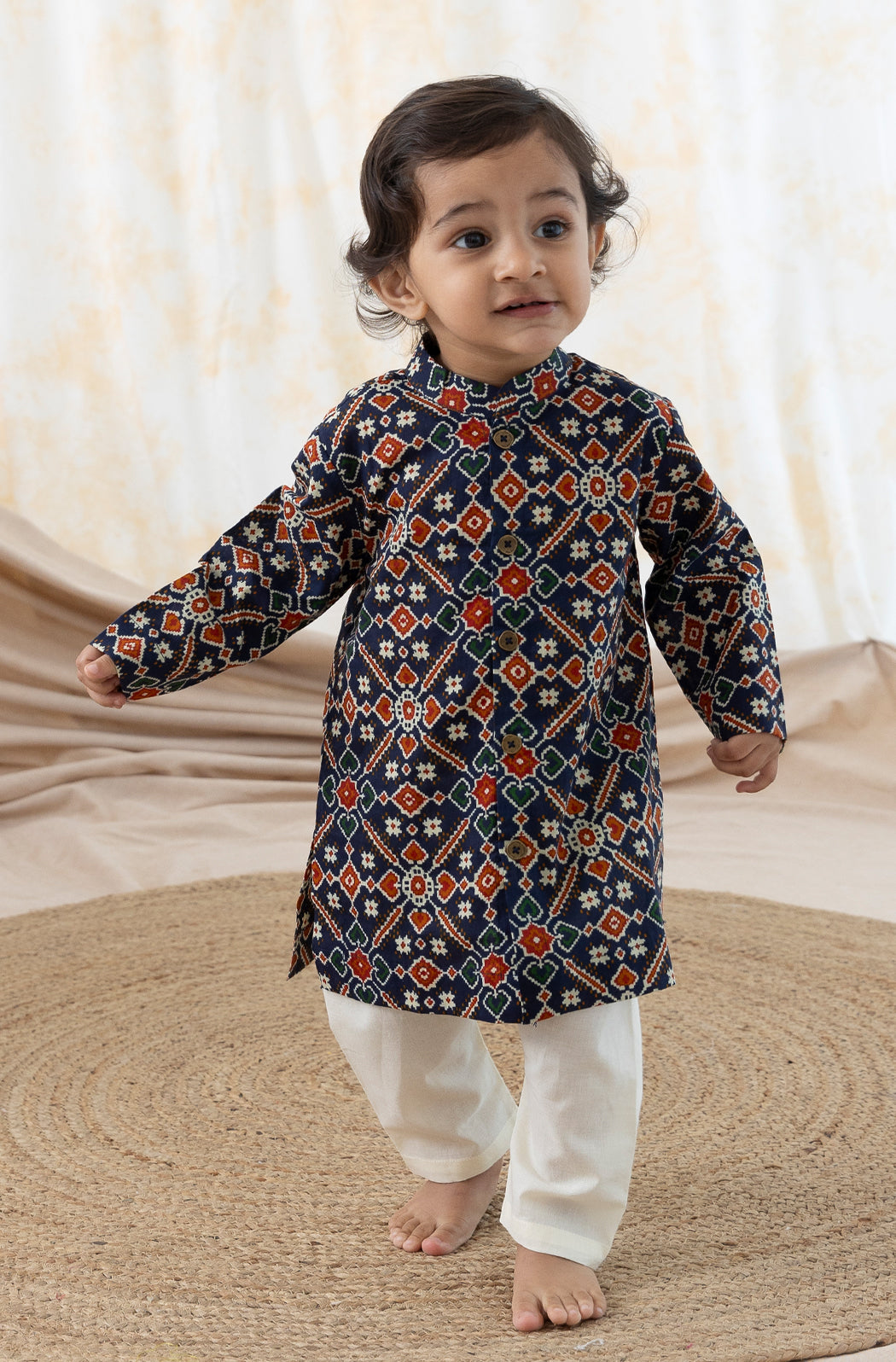 Baby Boy Patola Print Kurta Set - Image 5