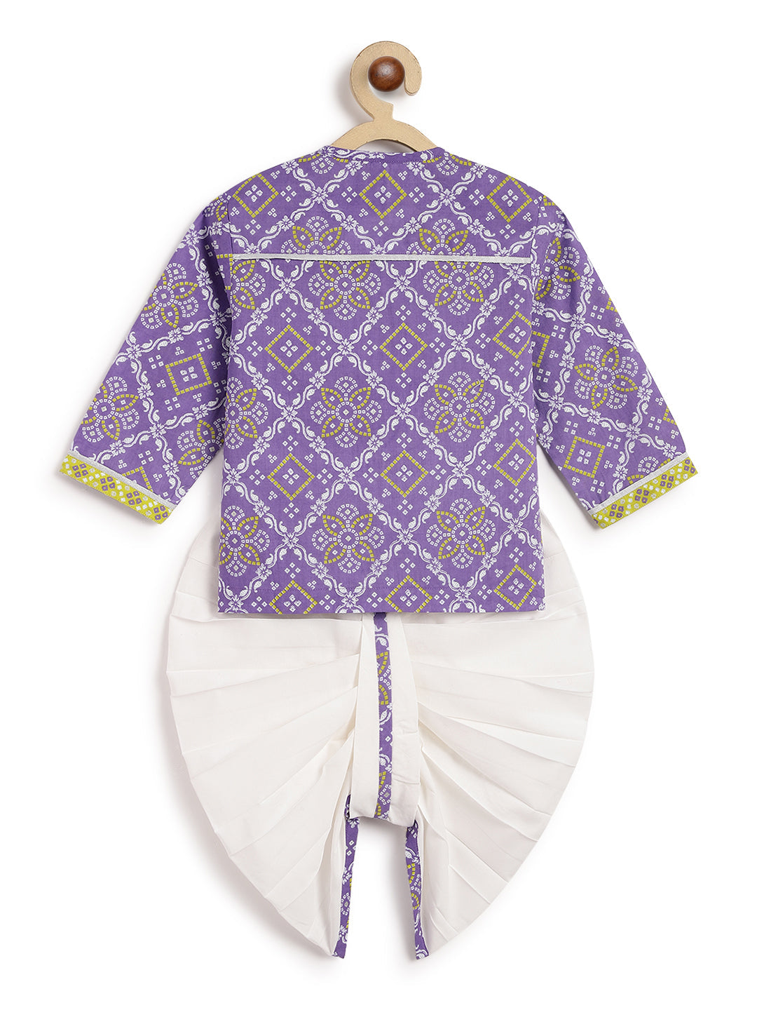 Purple Bandhani Pop Dhoti Set - Image 4