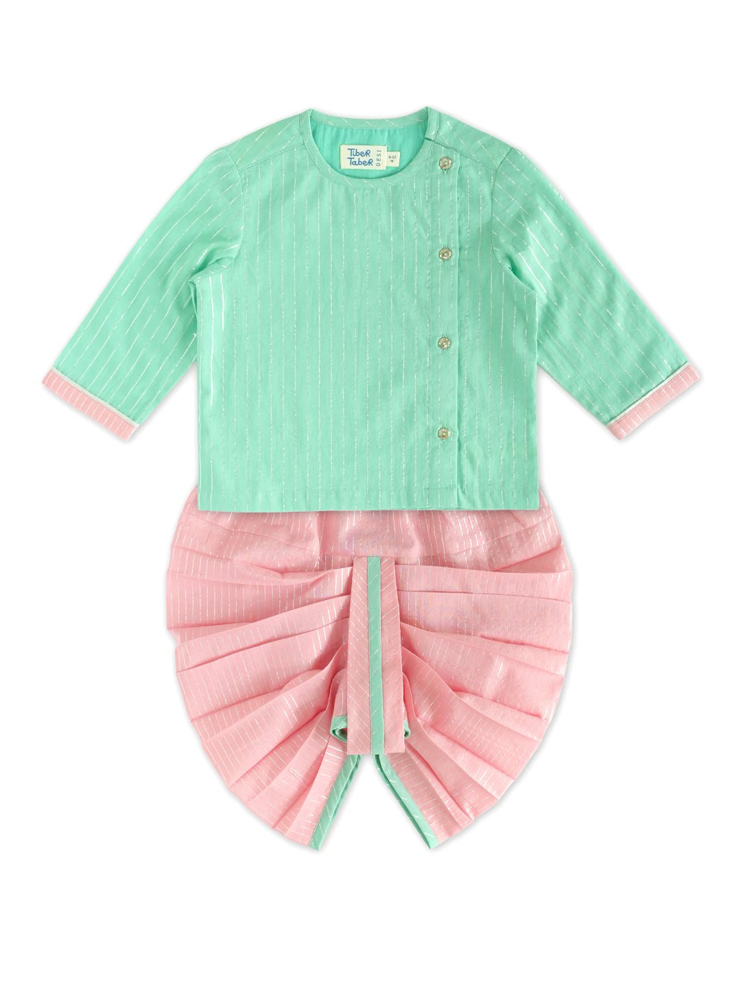 Lurex Stripes Dhoti Kurta Set - Image 2