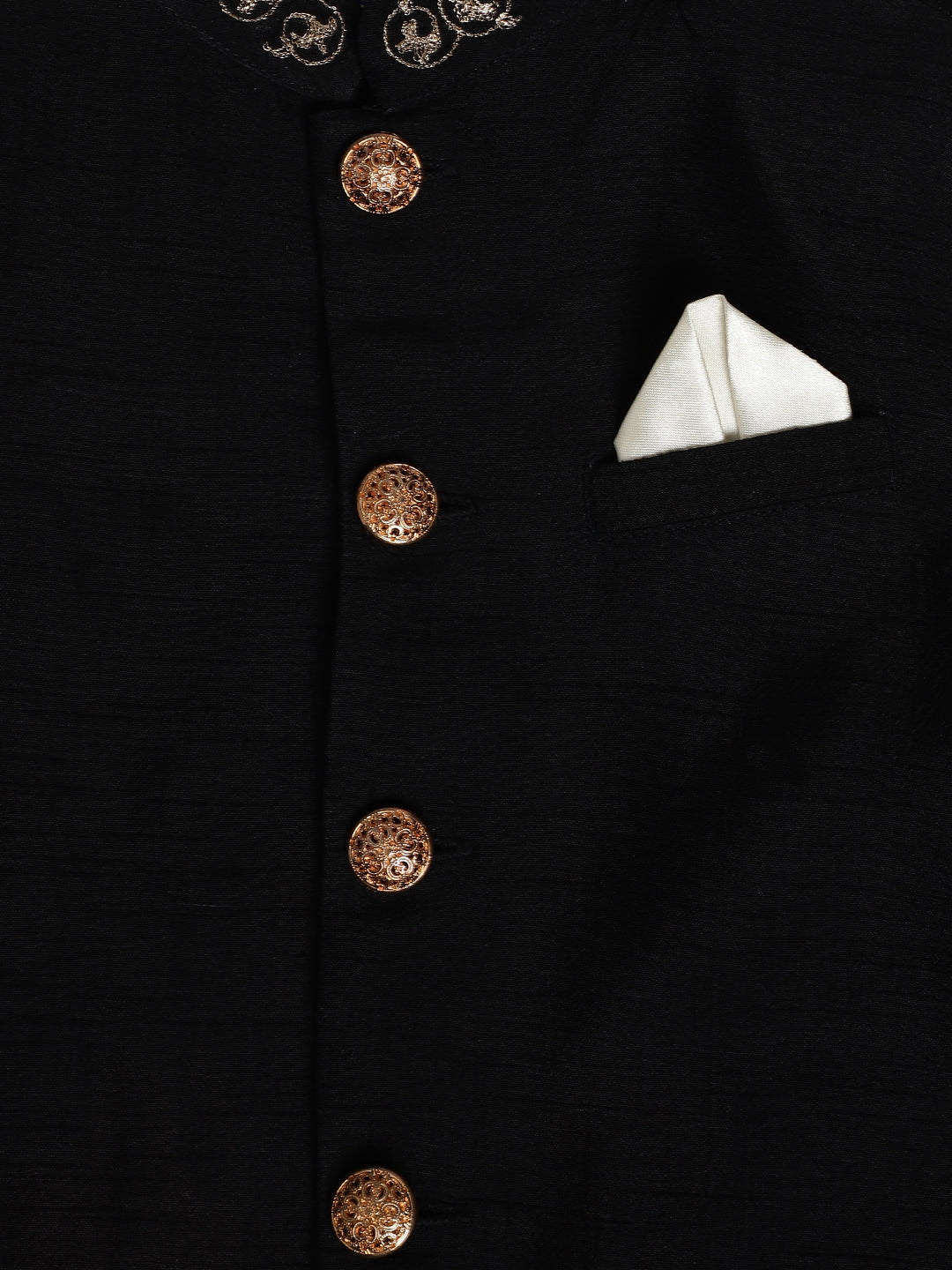 Nazaqat Bandhgala for Boys - Black