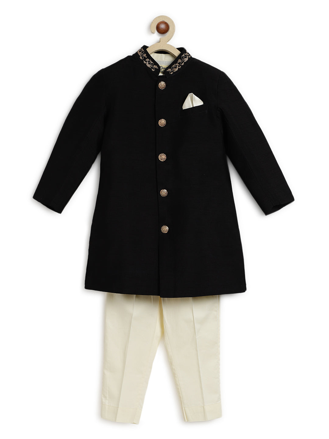 Khwabeeda Sherwani set for Boys - Black - Image 2