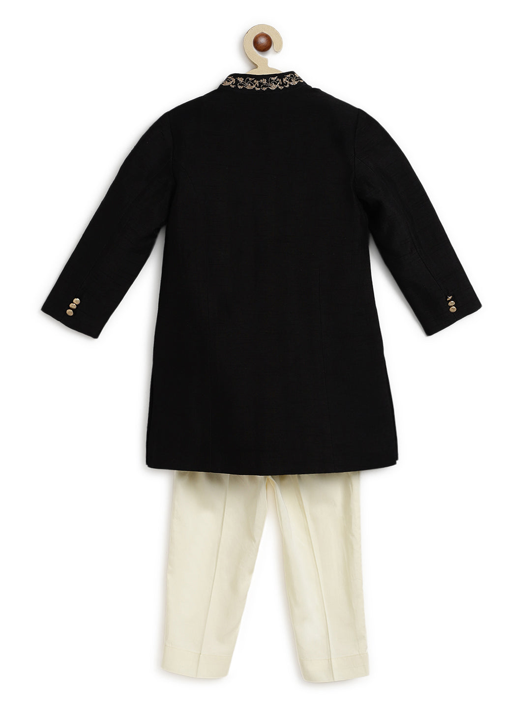Khwabeeda Sherwani set for Boys - Black - Image 4