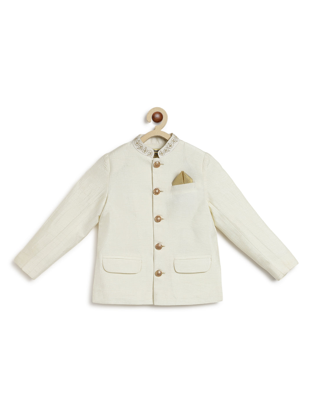 Nazaqat Bandhgala for Boys - Cream - Image 2