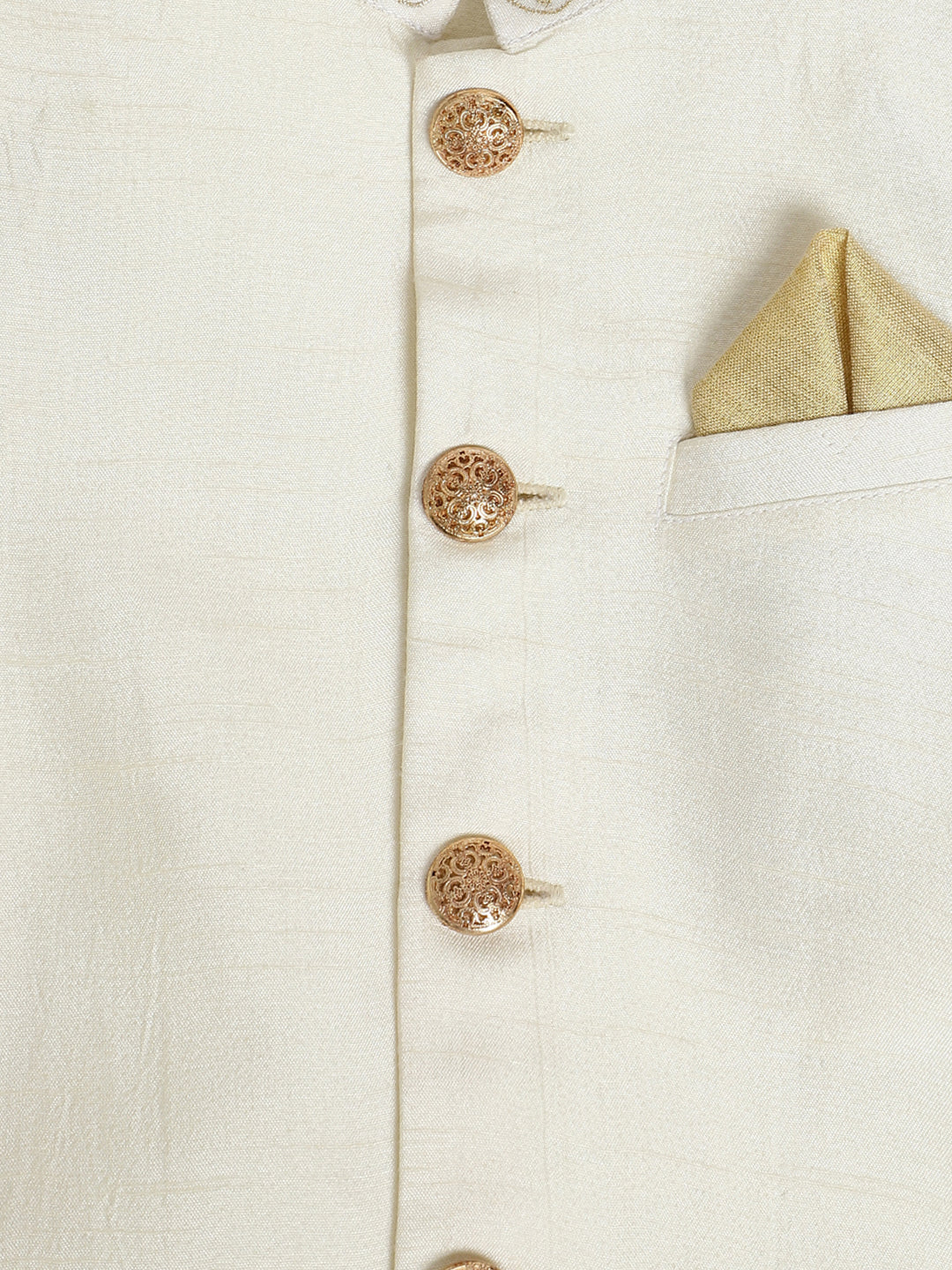 Nazaqat Bandhgala for Boys - Cream