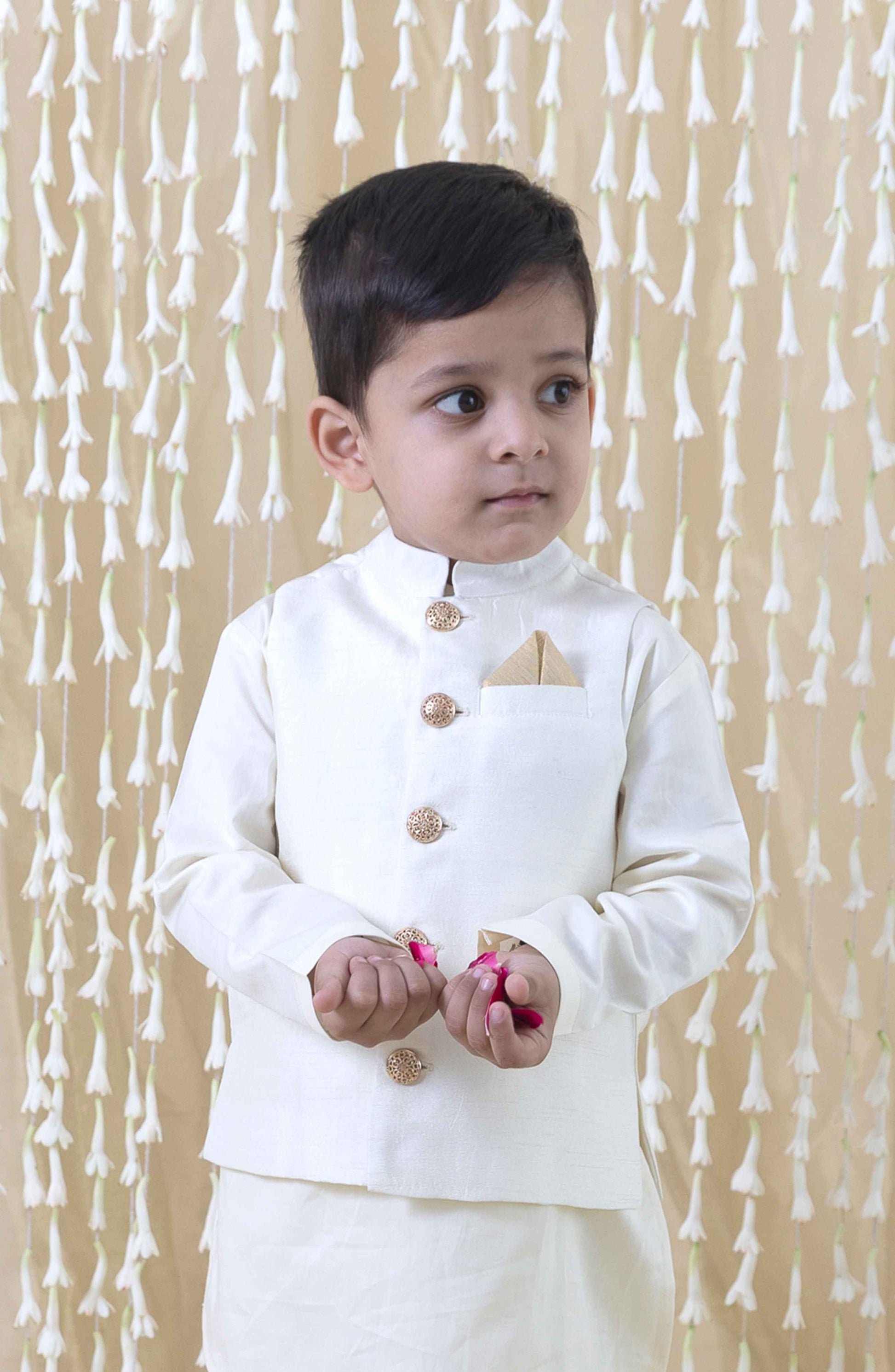 Inaayat Bundi for Boys - Cream - Eco-friendly - Sama Homes