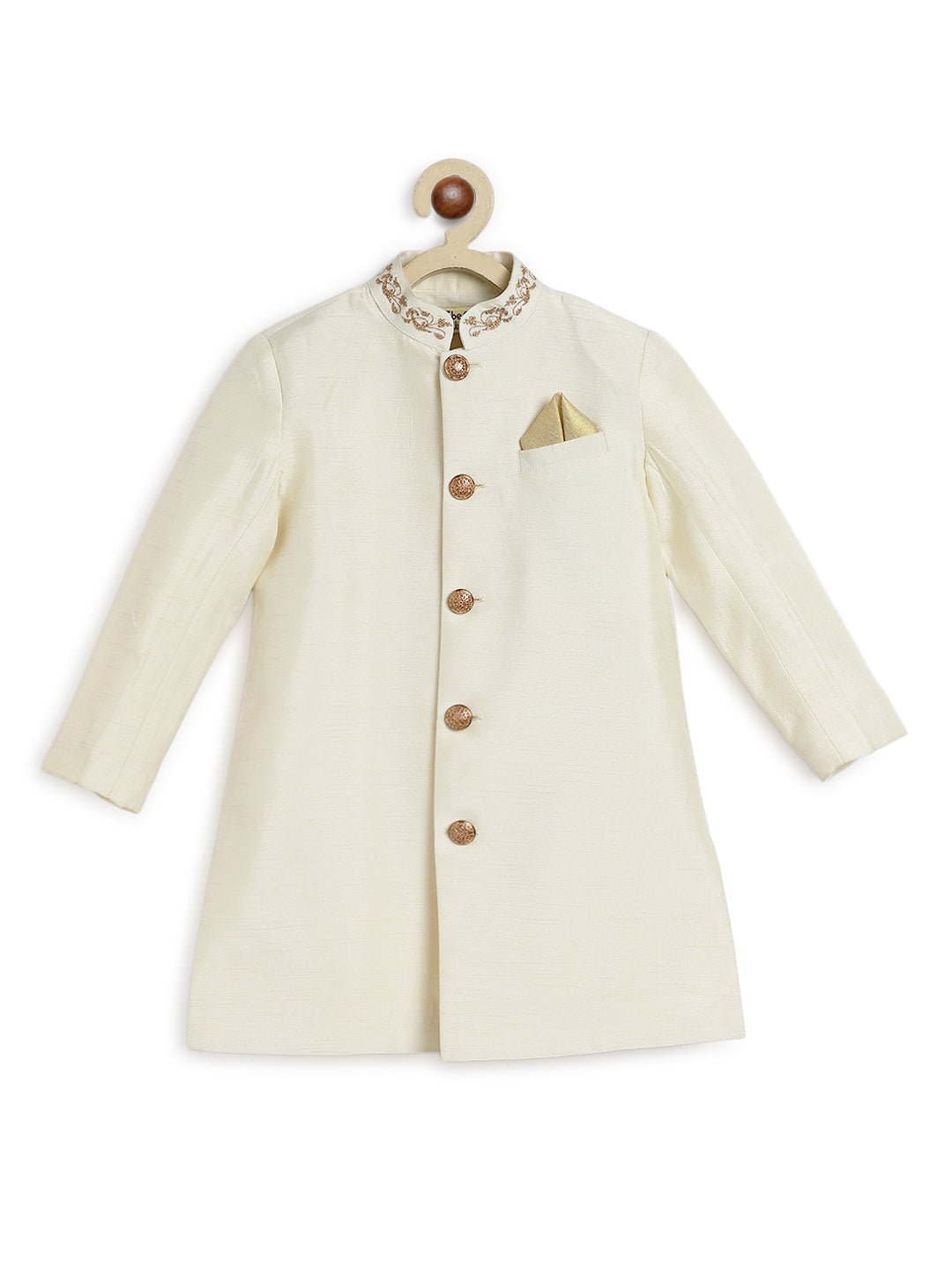 Khwabeeda Sherwani Set for Boys - Cream - Image 6