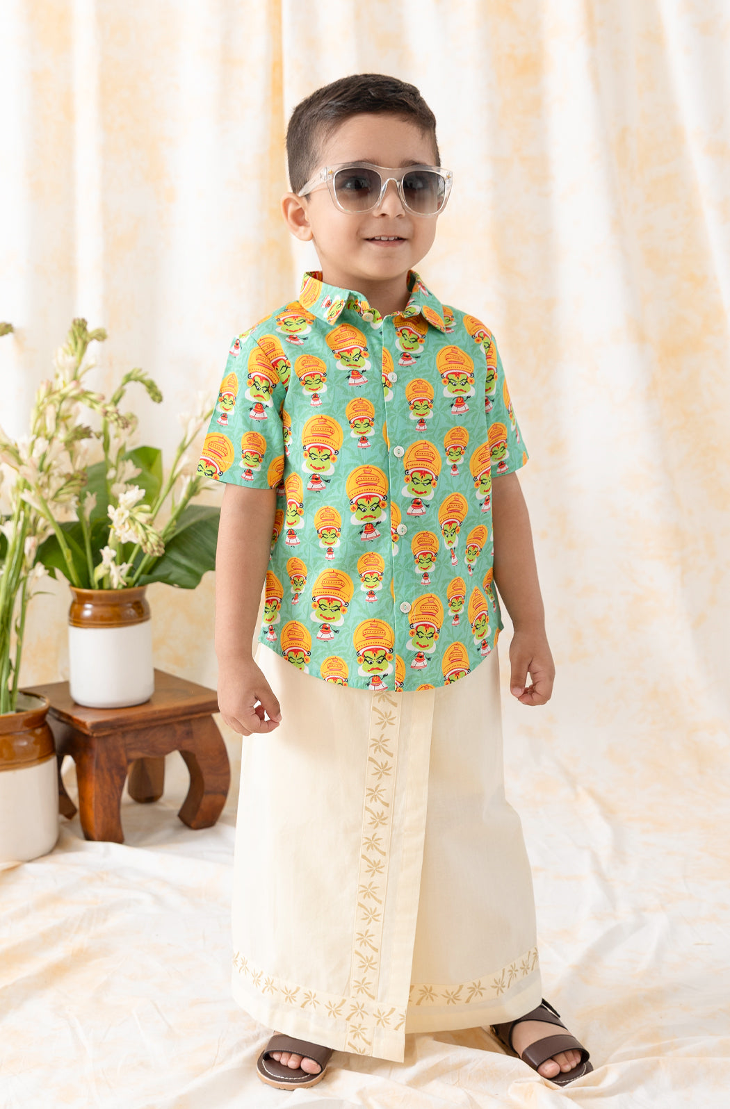 Rangaswamy Kathakali Mundu Set - Eco-friendly - Sama Homes