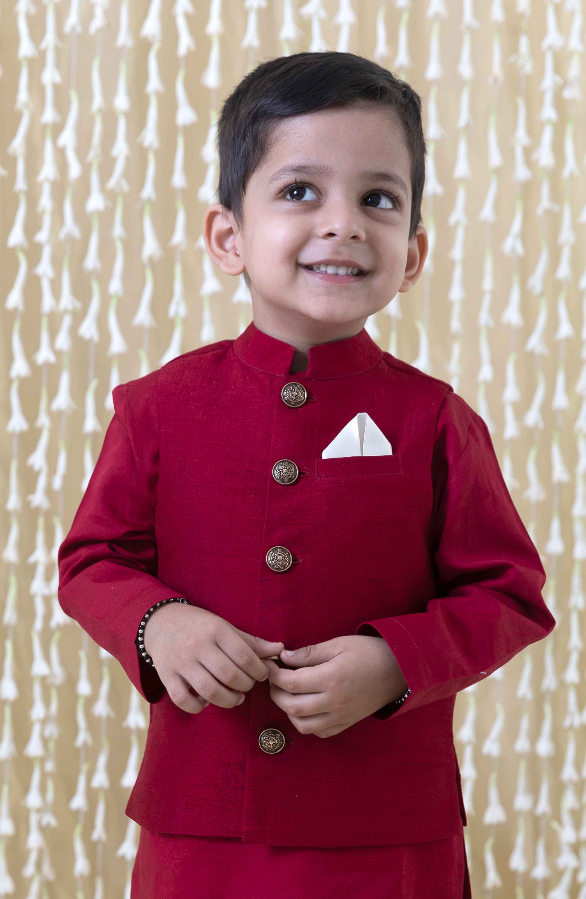 Inaayat Bundi for Boys - Maroon - Eco-friendly - Sama Homes