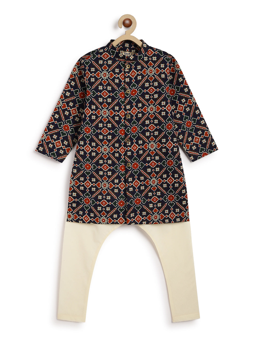 Boy  Patola Print Kurta Set - Image 2