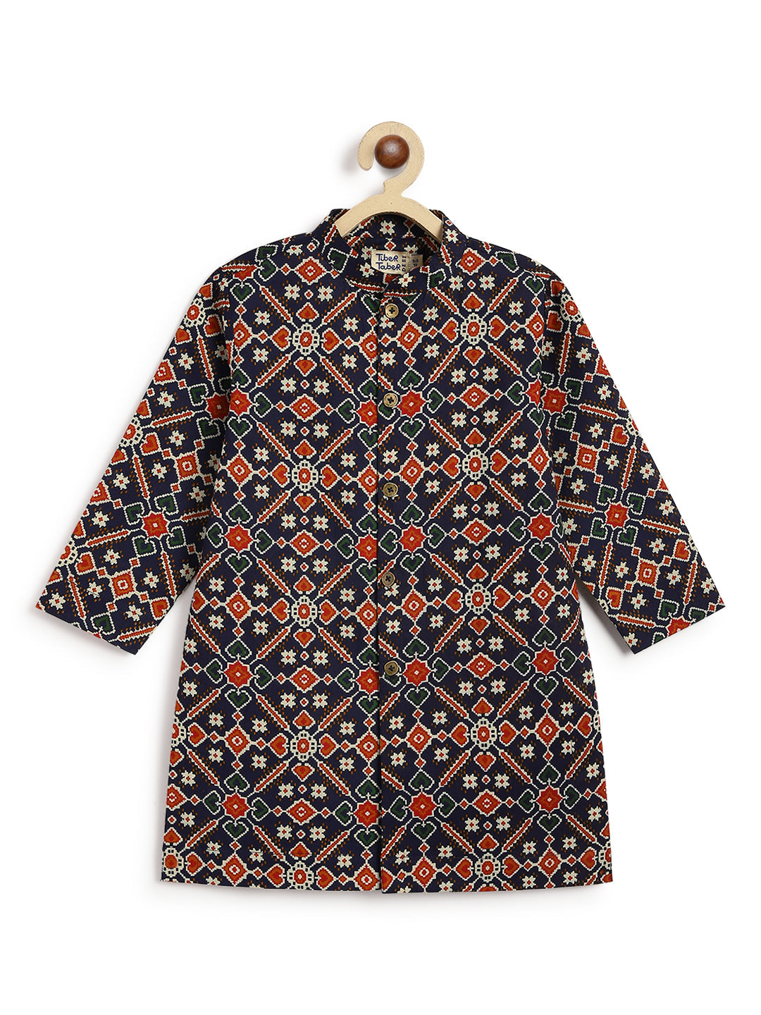 Boy  Patola Print Kurta Set - Image 6