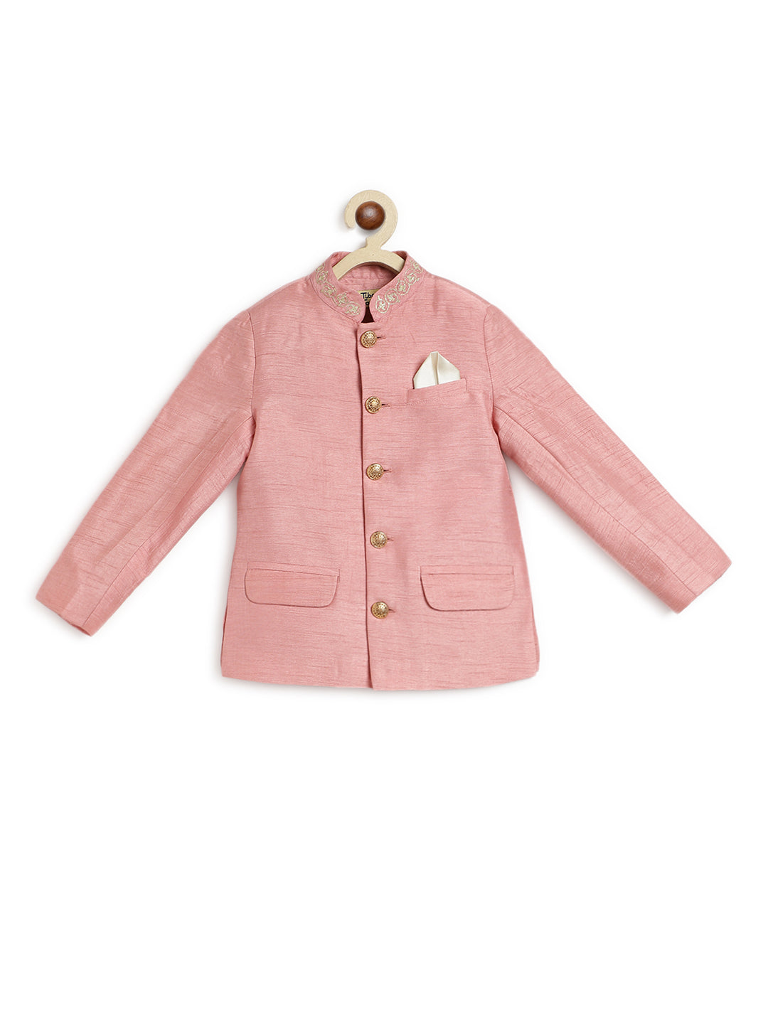 Nazaqat Bandhgala for Boys - Pink - Image 2