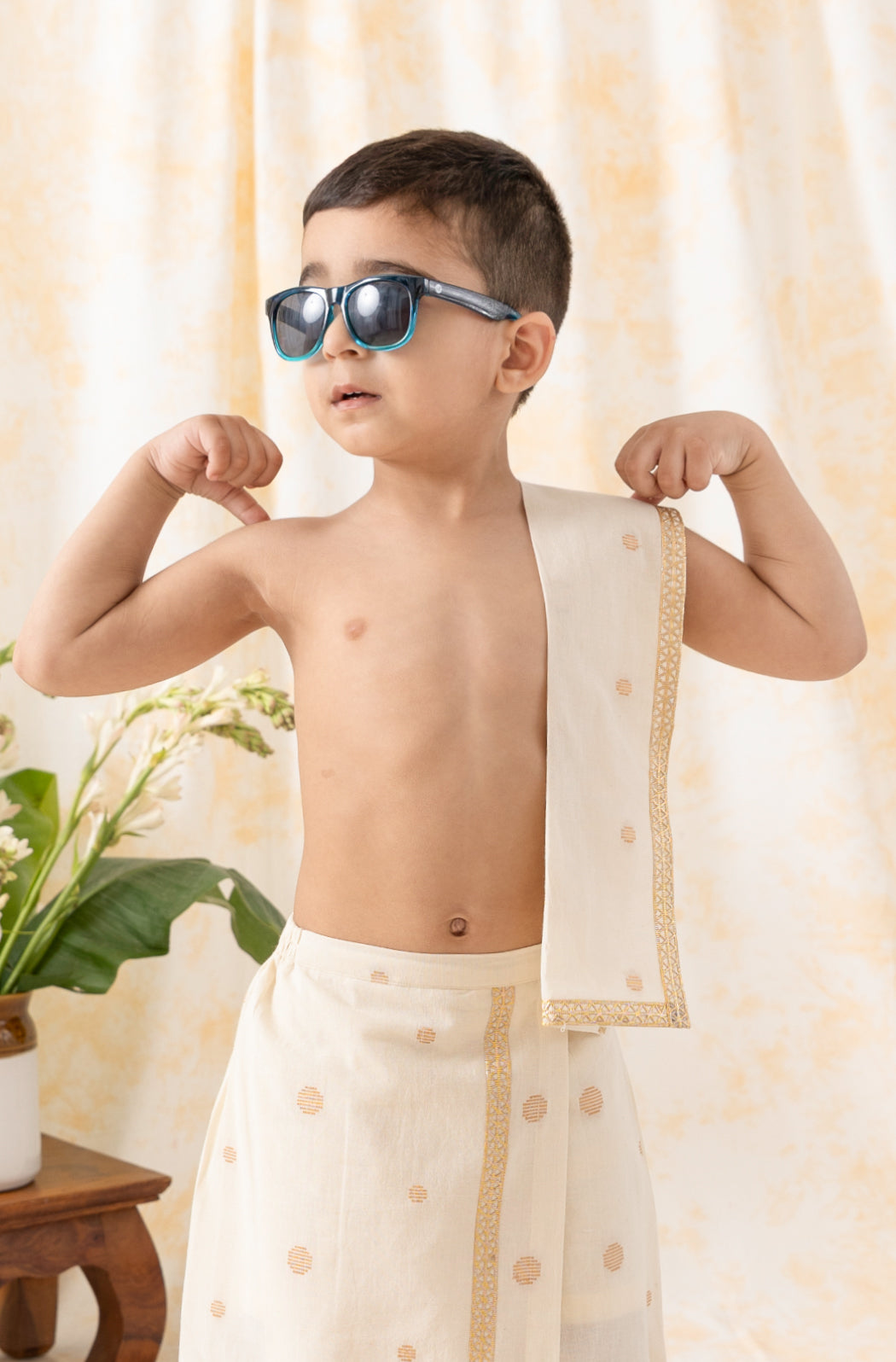 Polka Dot Solid Angvastram