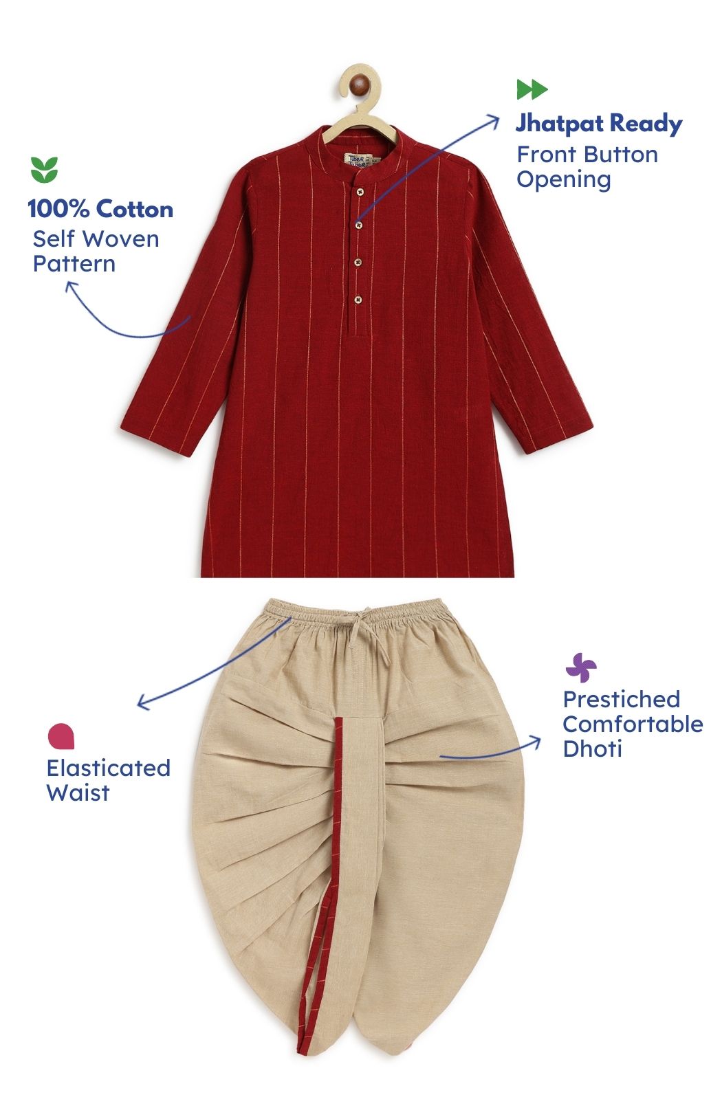 Classic Shiny Dhoti Set - Image 2