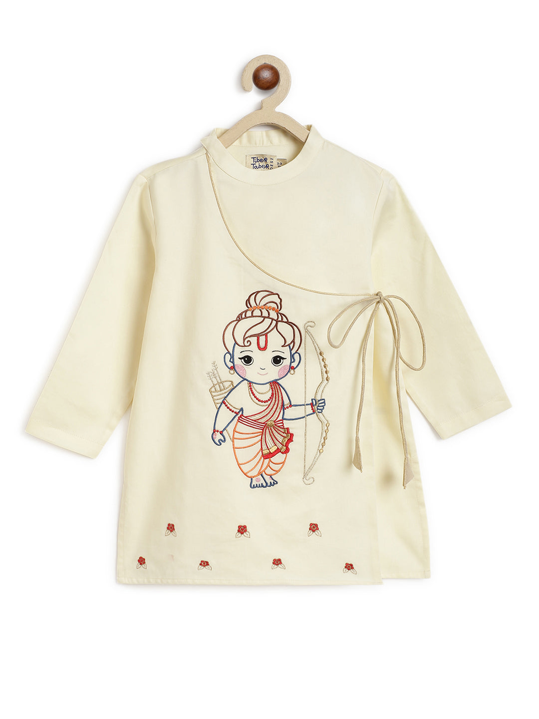 Ram Lalla Dhoti Kurta Set - Cream - Image 4