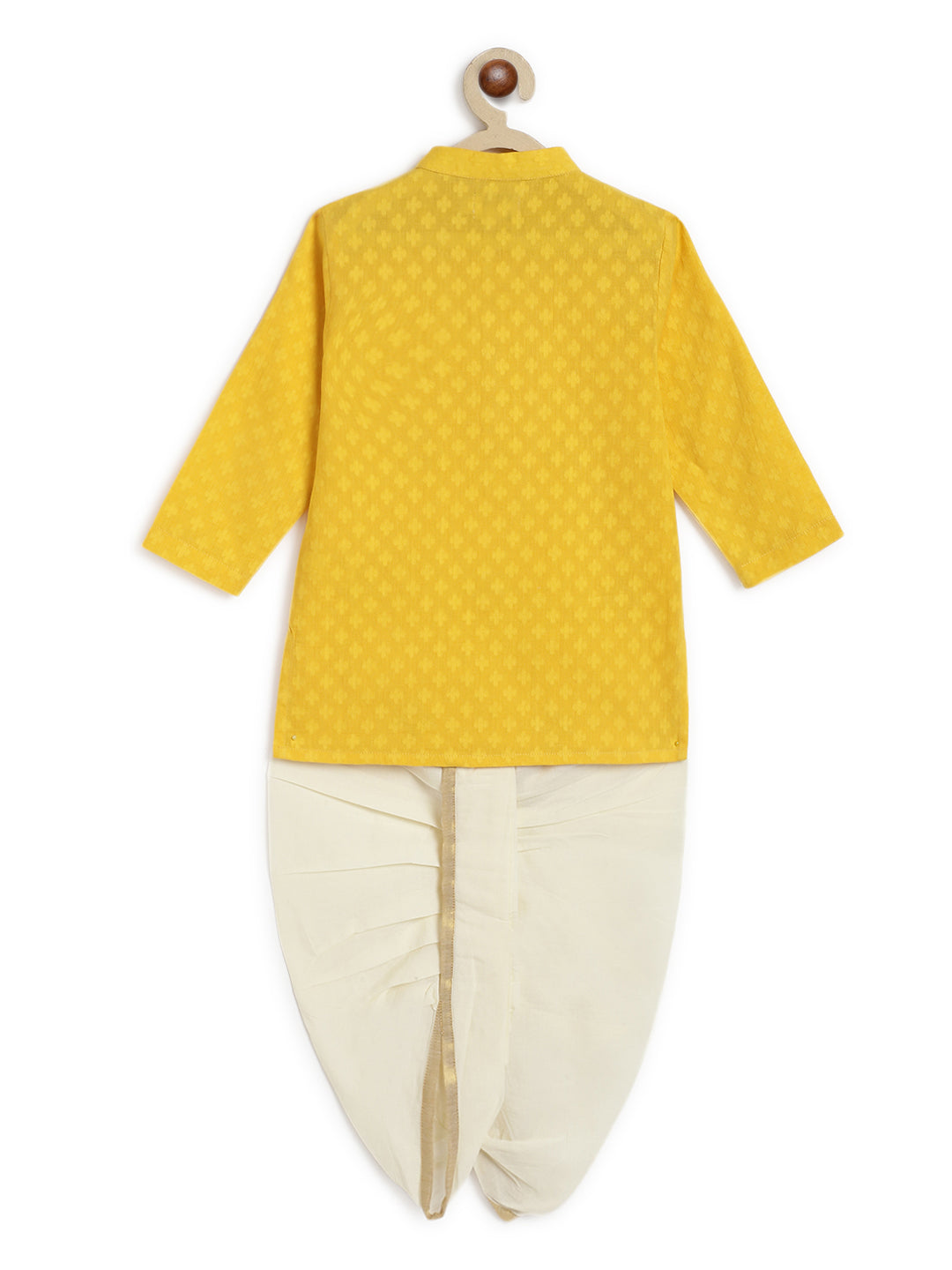 Classic Zari Dhoti Kurta Set - Yellow - Image 4