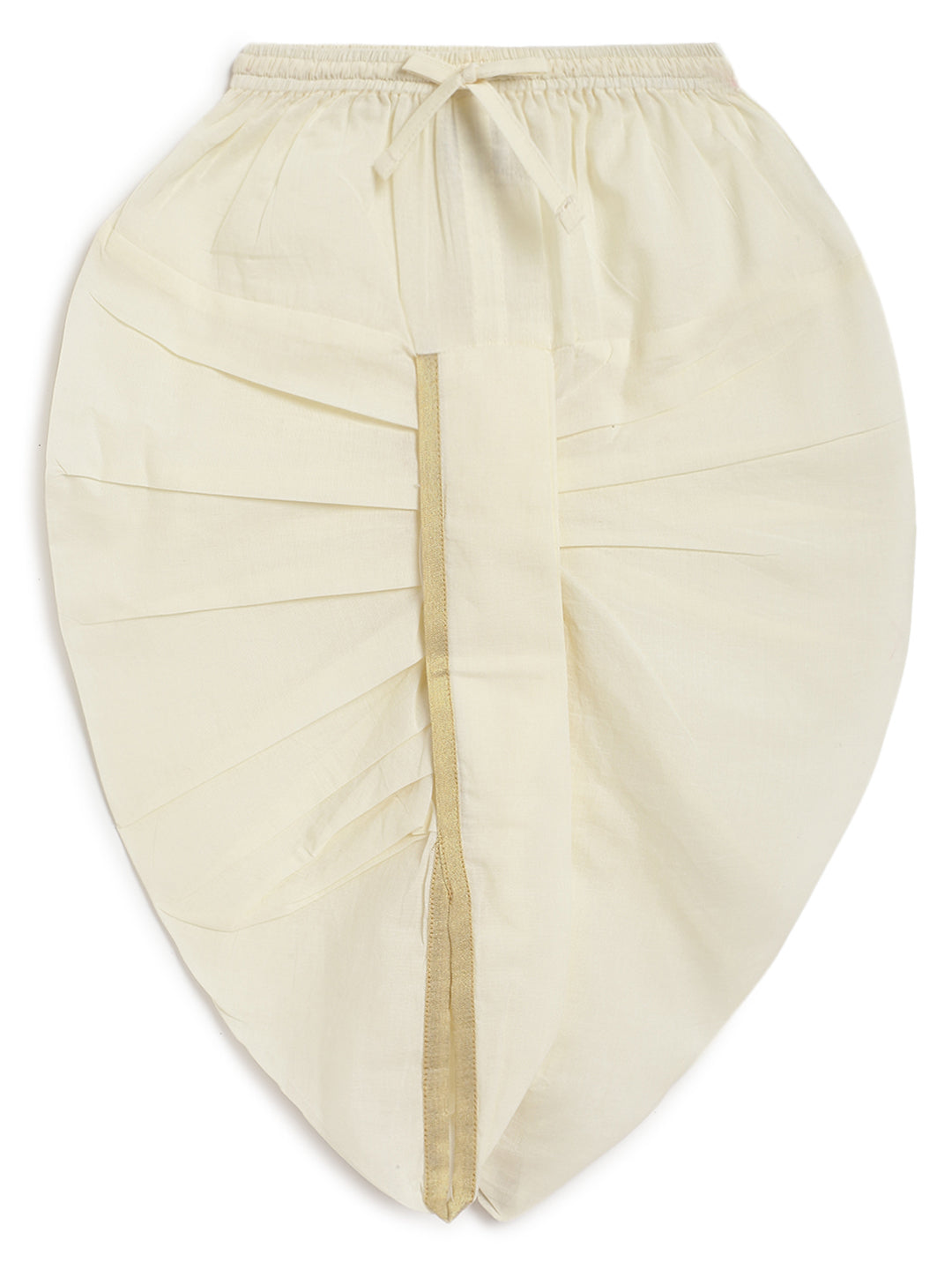 Classic Zari Dhoti Kurta Set - Cream - Image 6