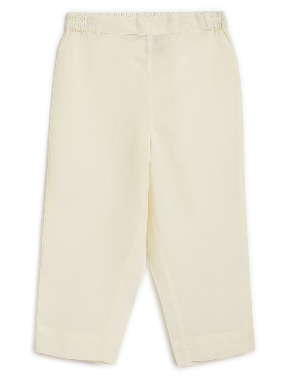 Classic Zari Kurta Pyjama Set - Cream - Image 6