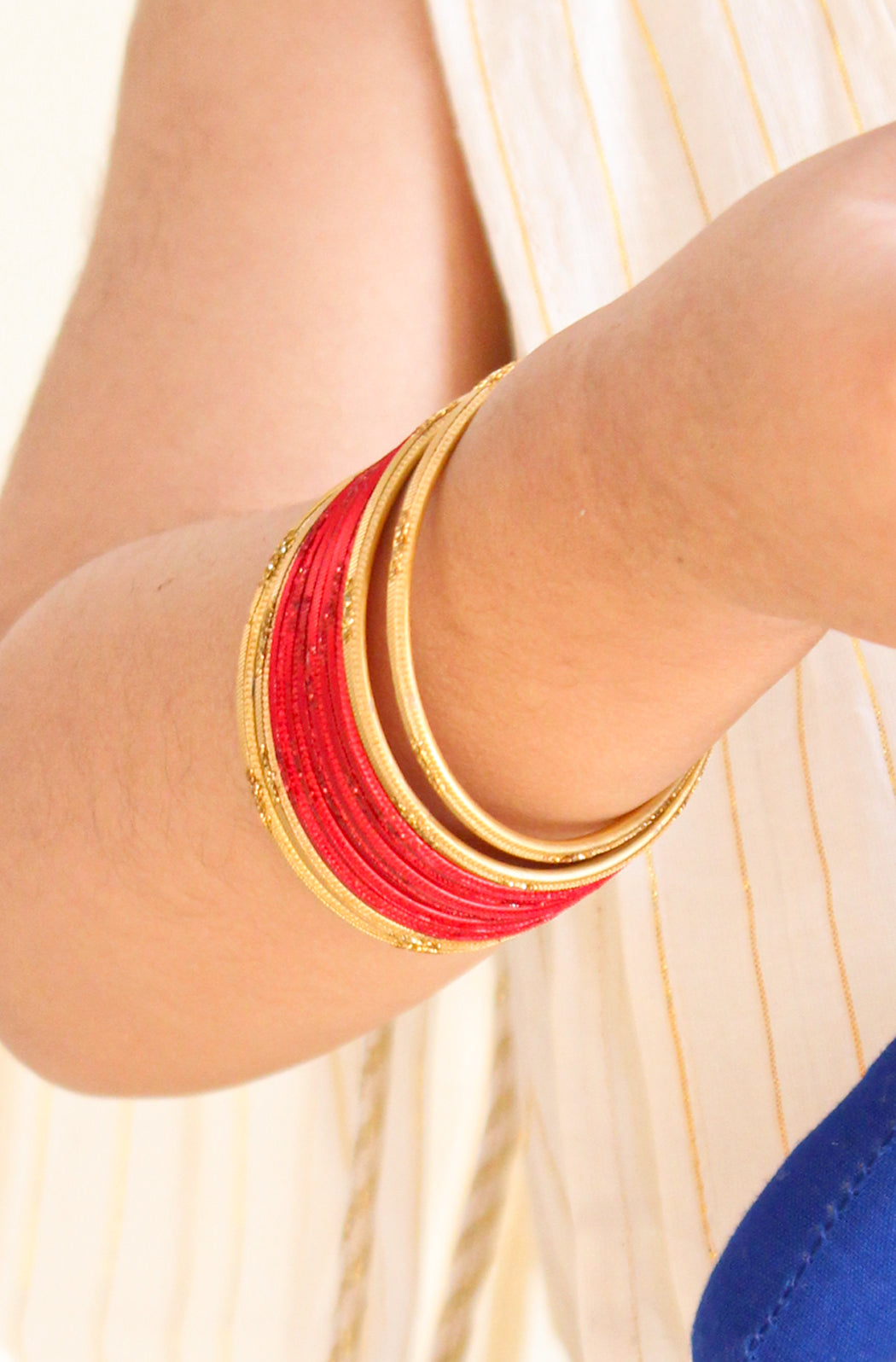 Royal Red Golden Shine Bangles - Image 5