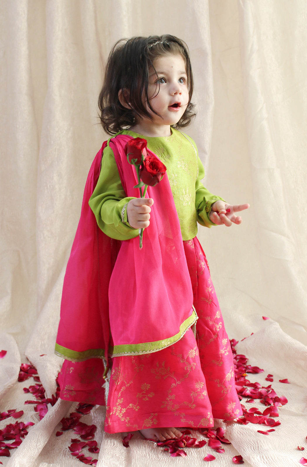 Blossom Glow Lehenga Set - Green - Image 5