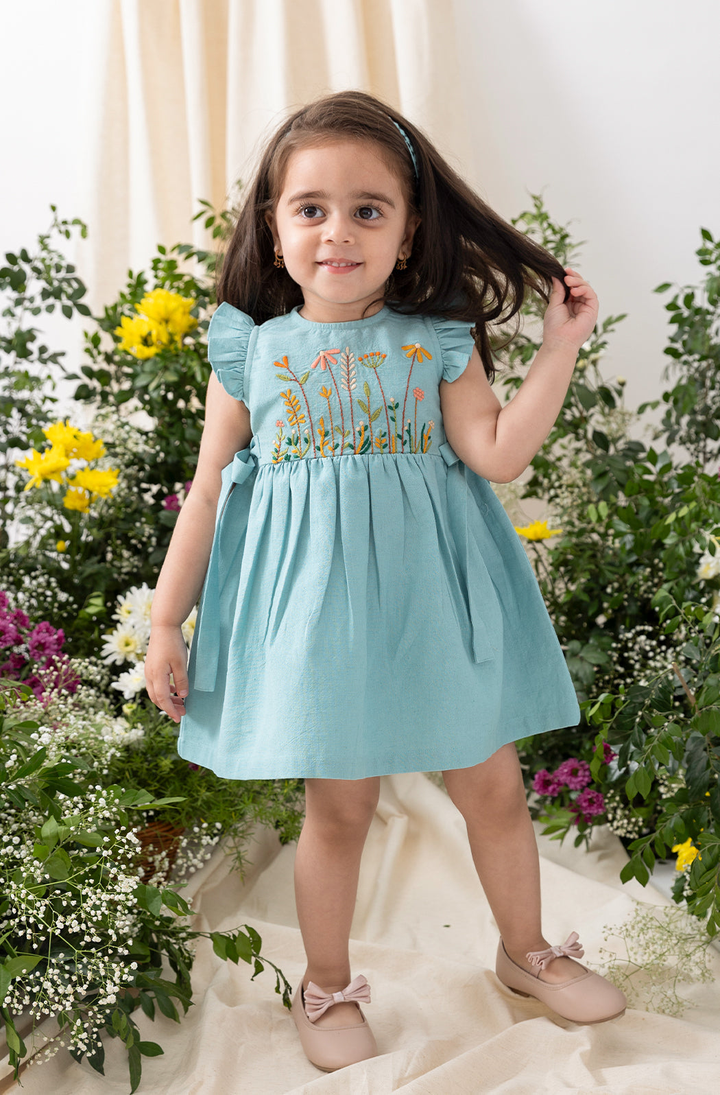 Countryside Floral Embroidery Dress - Eco-friendly - Sama Homes