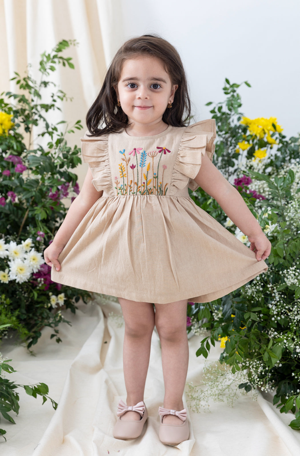 Secret Garden Floral Embroidery Dress - Eco-friendly - Sama Homes