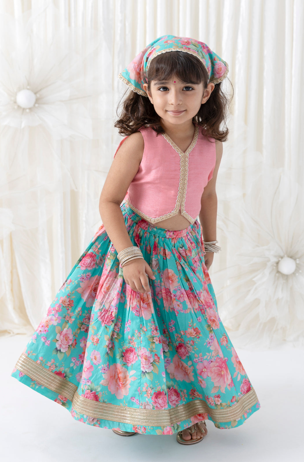 Gulaabo Lehenga Set with Bandana