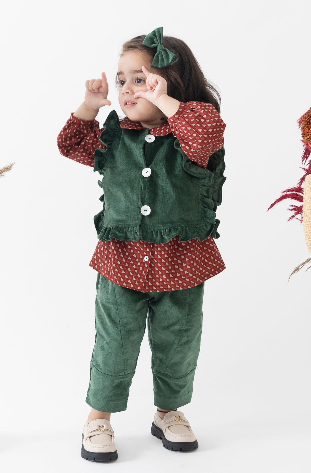 Elf Princess Jacket Set Red & Green - Eco-friendly - Sama Homes