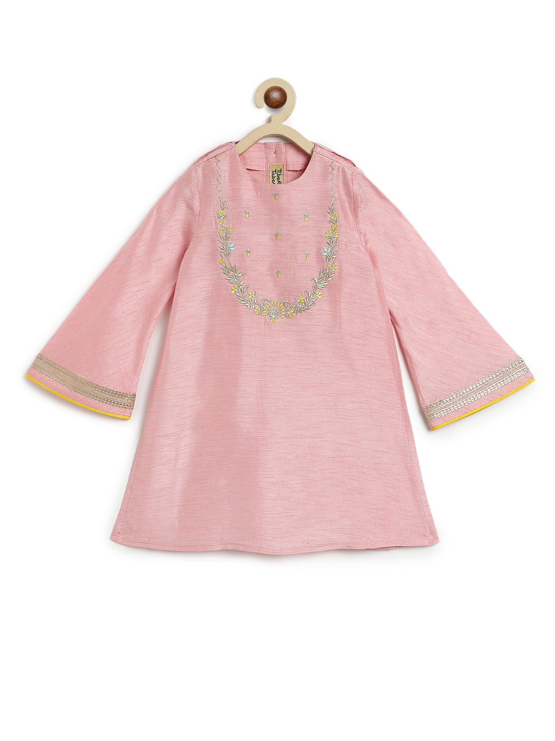 Nargis Silk Suit Set for Girls - Pink - Image 6