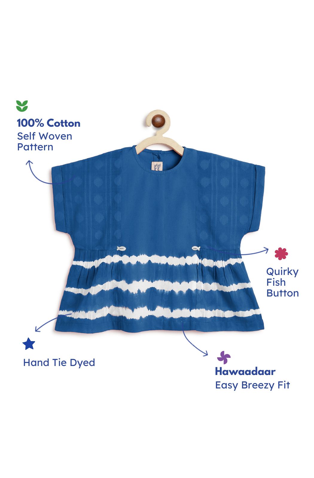 Breezy Lines Top - Blue - Image 3