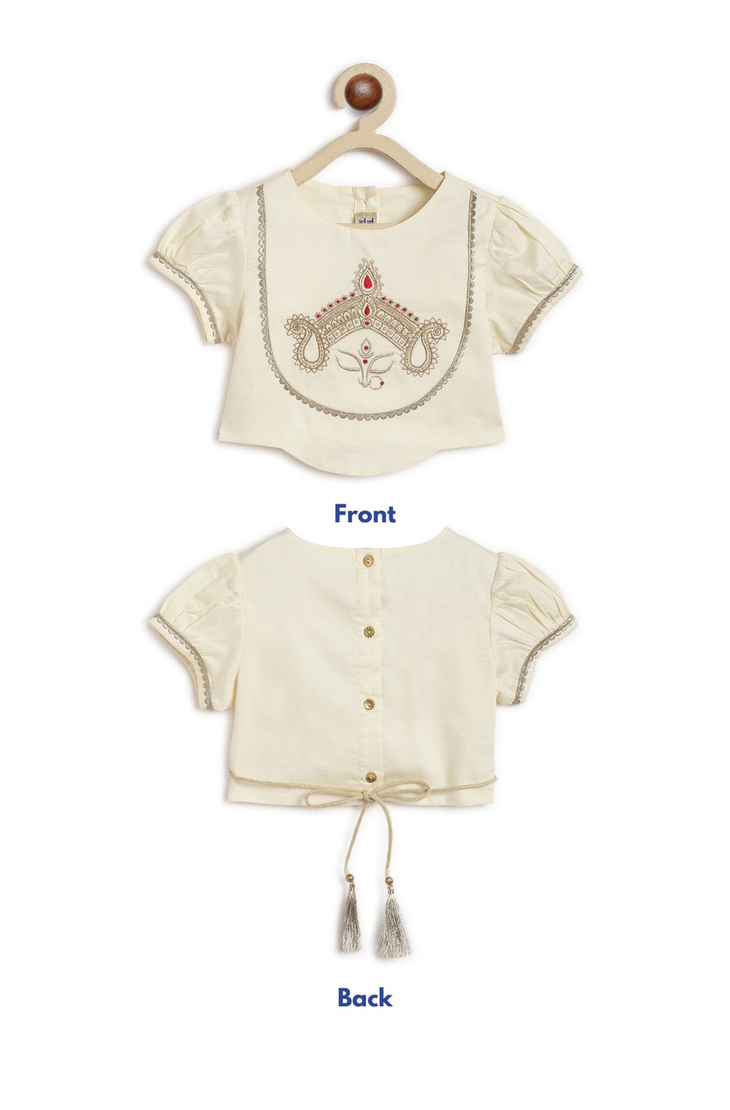 Devi Durga Lehenga Set - Red - Image 4