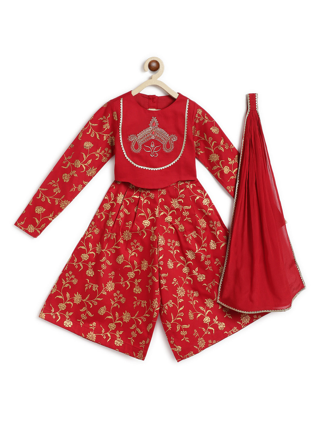 Devi Durga Co-ord Set - Red - Image 4