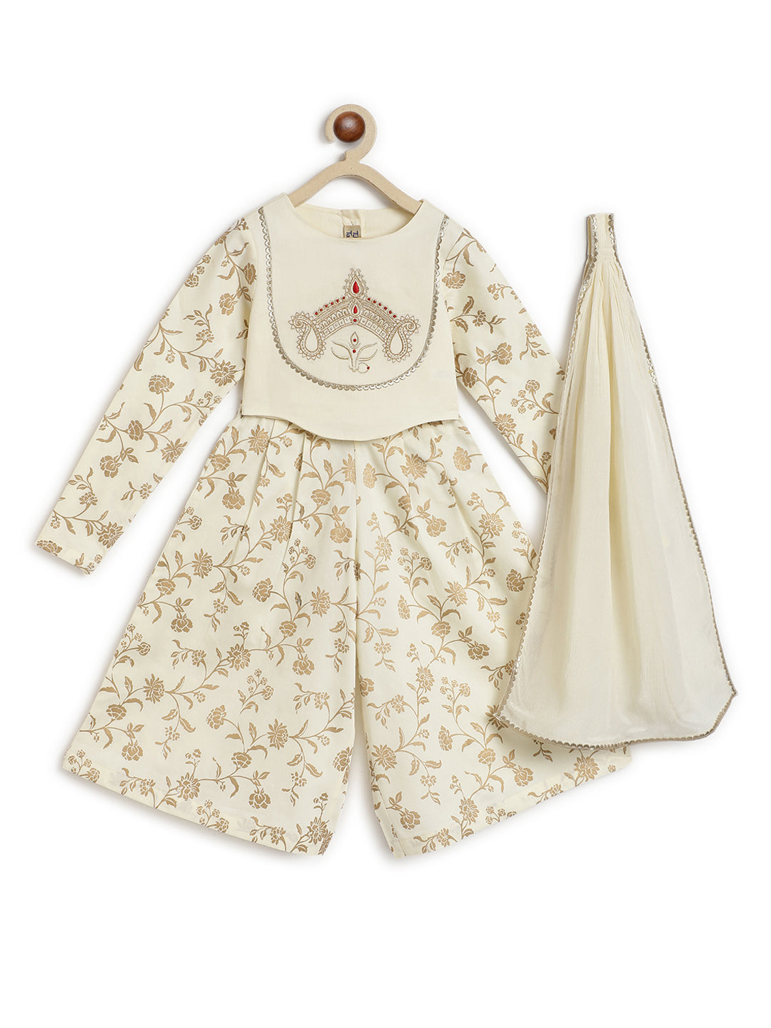 Devi Durga Co-ord Set - Cream - Image 4