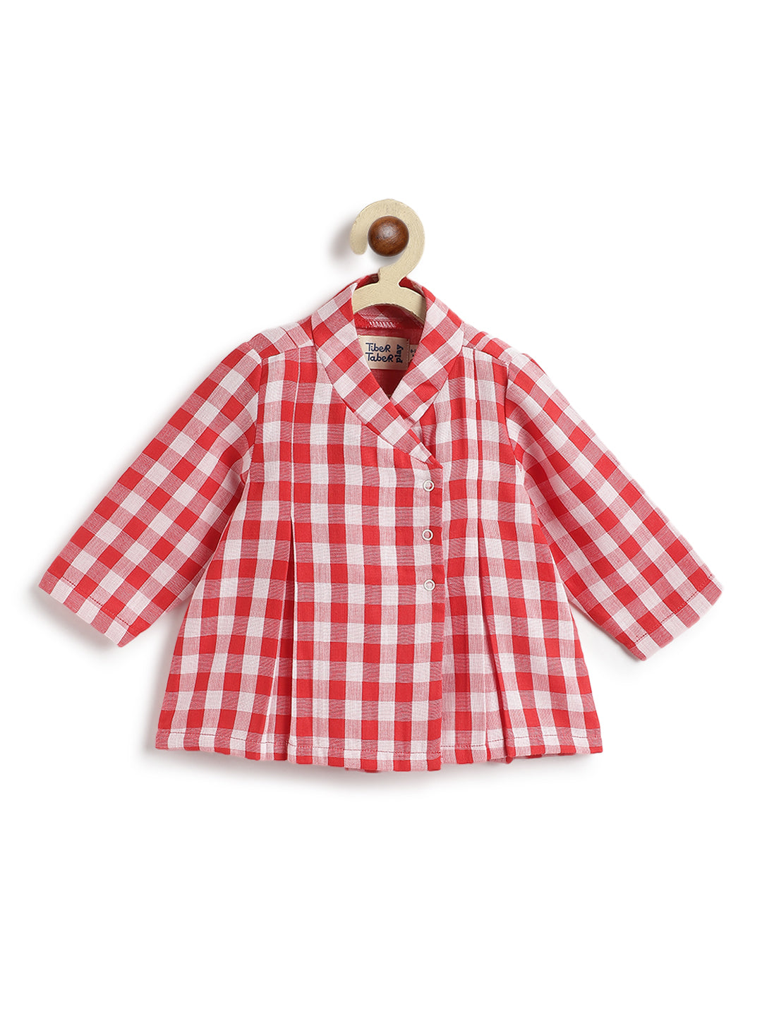 Checks Flexi Kimono Set - Red