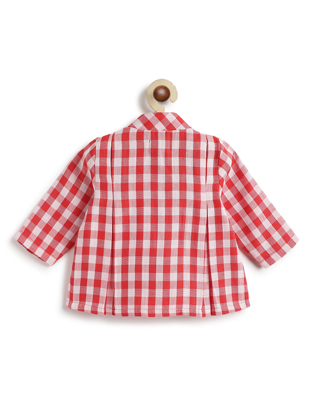 Checks Flexi Kimono Set - Red