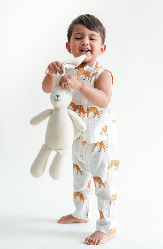 Cheetah Print Jhabla Set