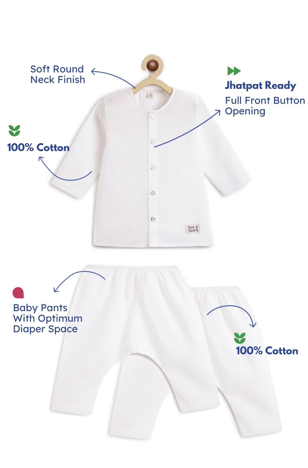 Timeless White Baby Kurta Set - Image 2