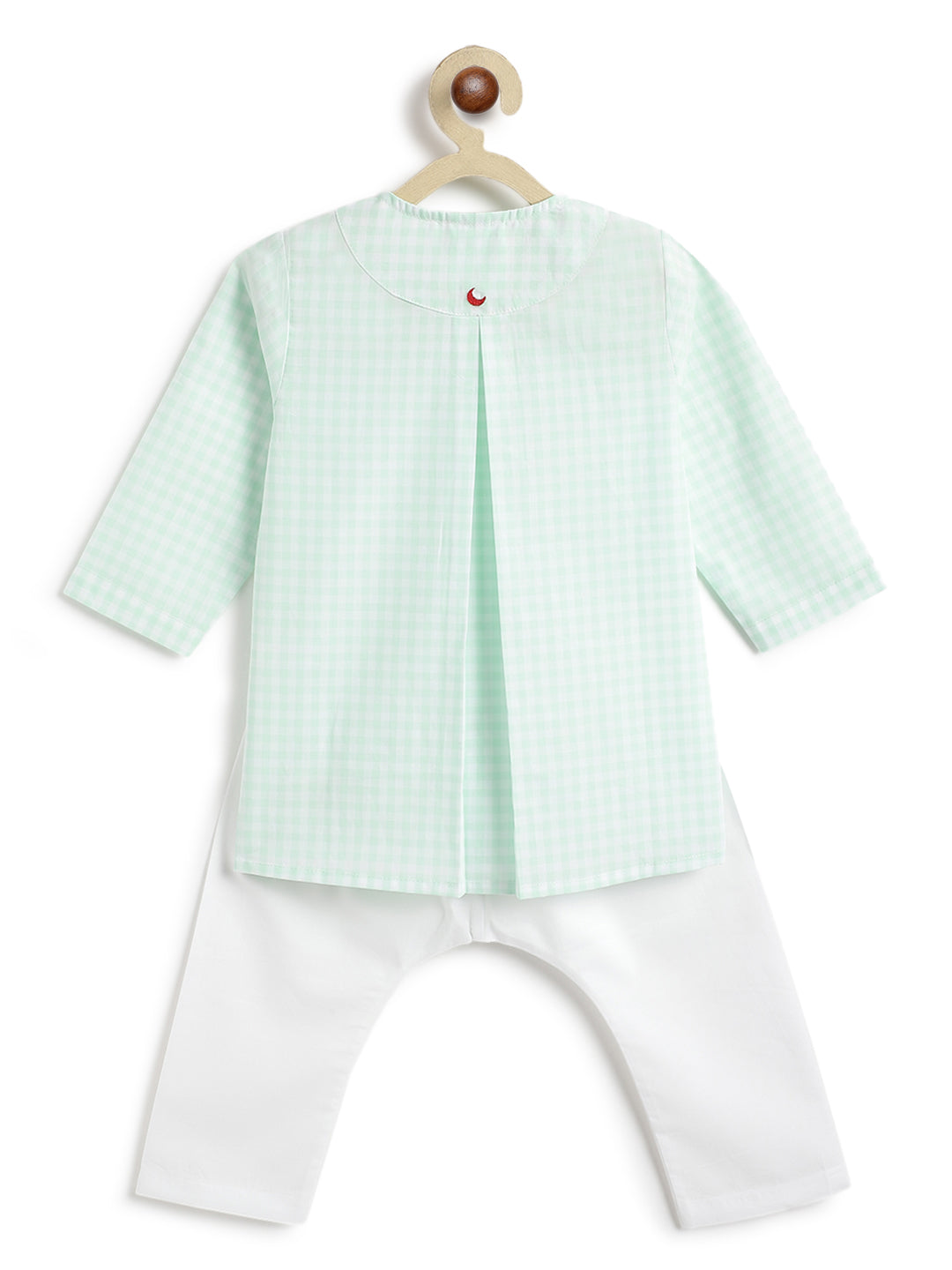 Mint Checks Baby Kurta Set