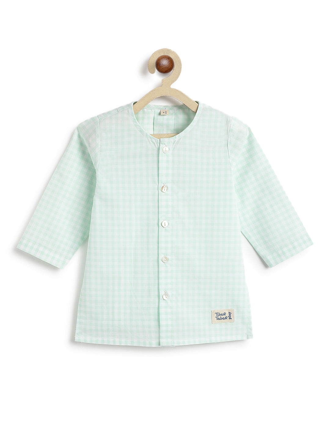 Mint Checks Baby Kurta Set