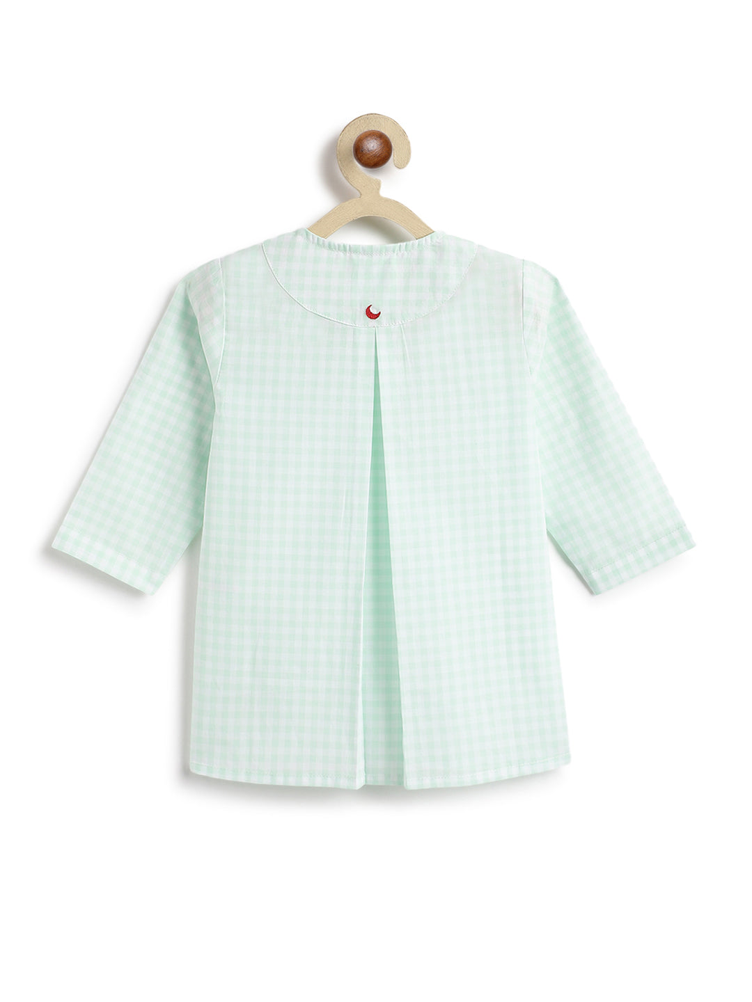 Mint Checks Baby Kurta Set - Image 6