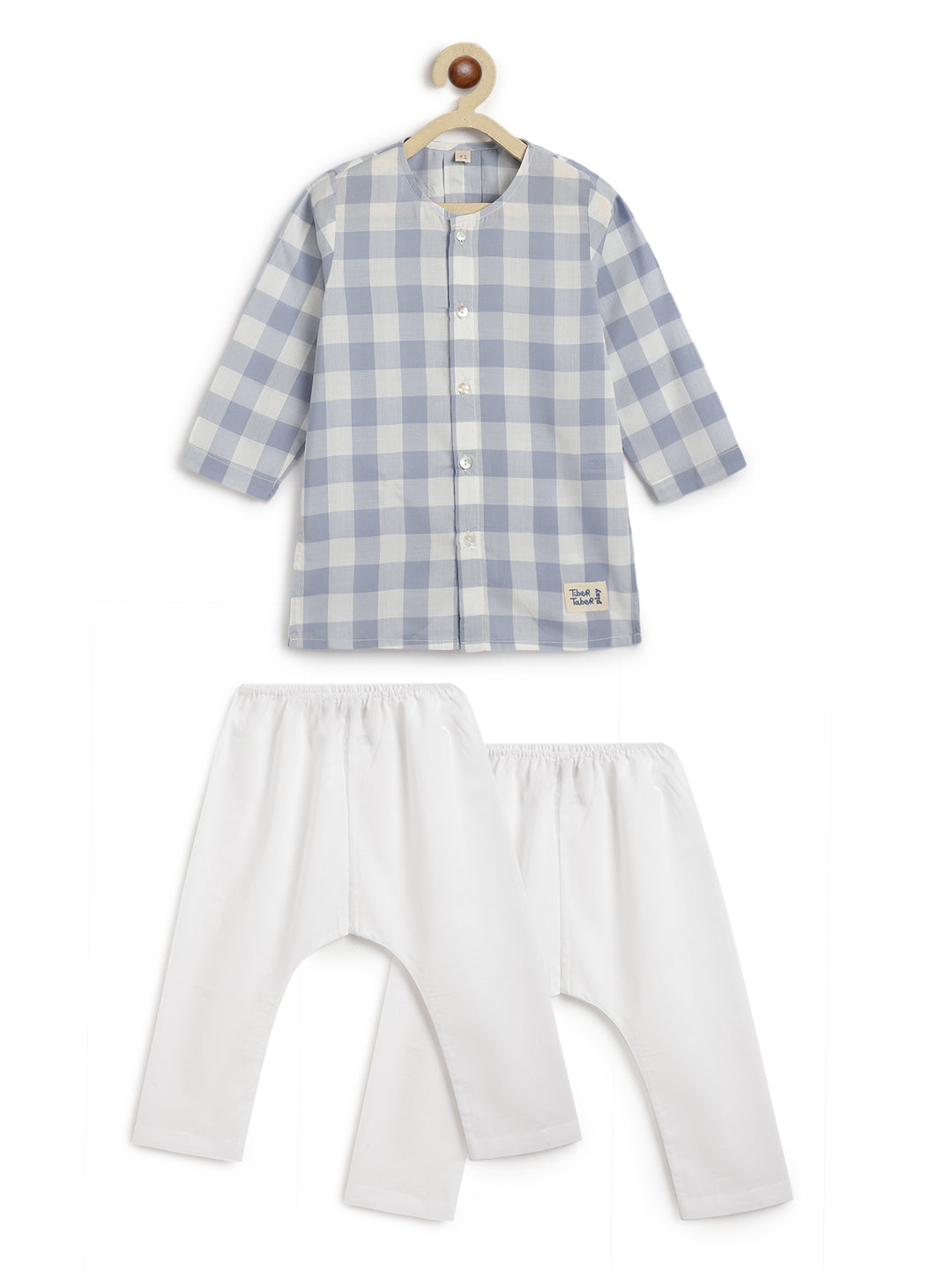 Sky Checks Baby Kurta Set