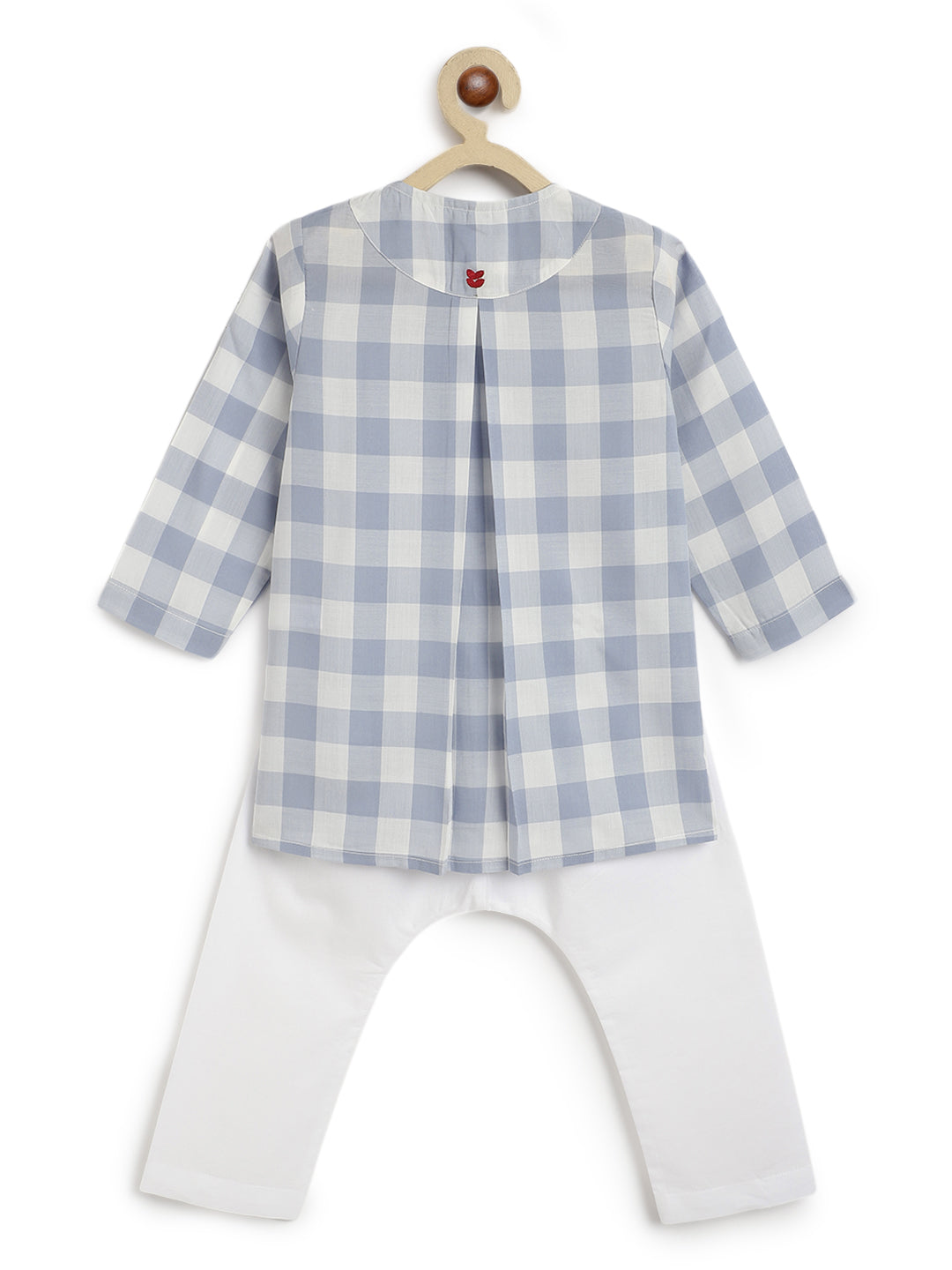 Sky Checks Baby Kurta Set - Image 5