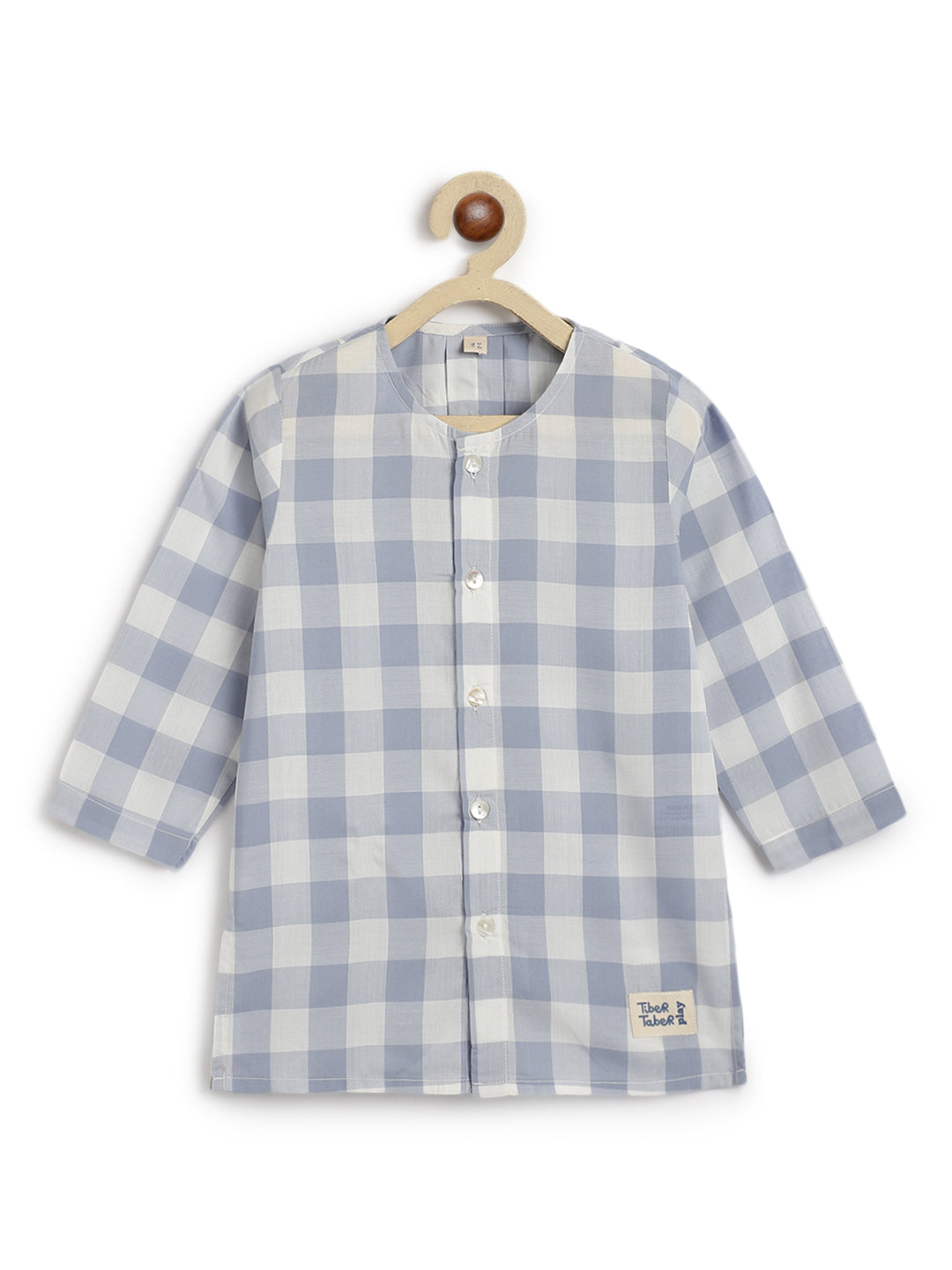 Sky Checks Baby Kurta Set - Image 6