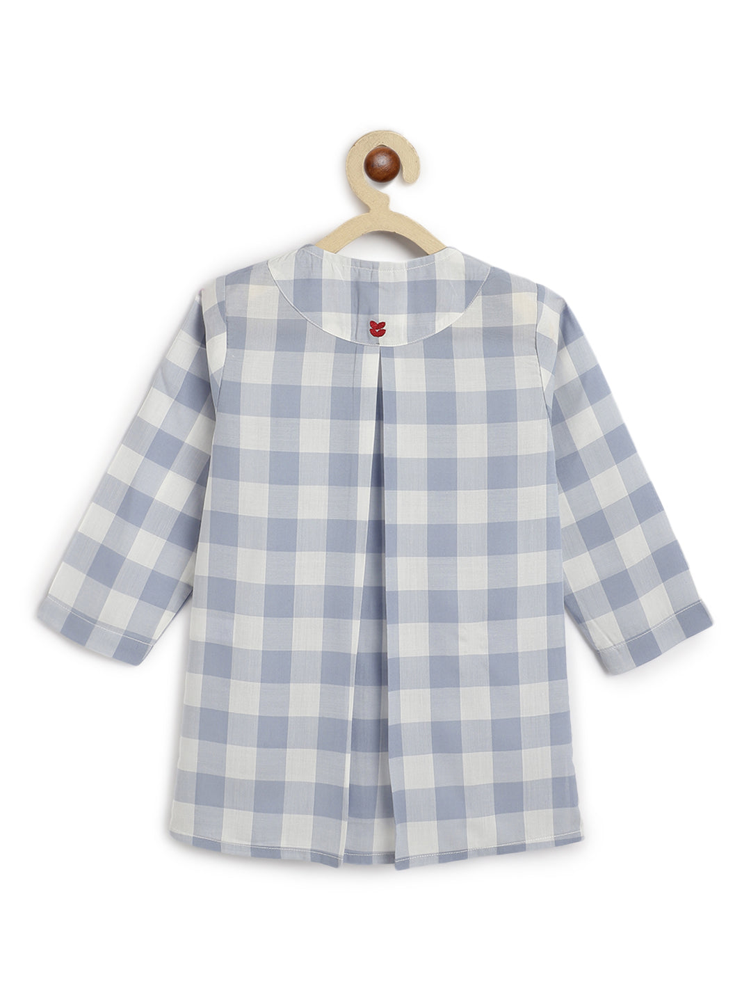 Sky Checks Baby Kurta Set - Image 7