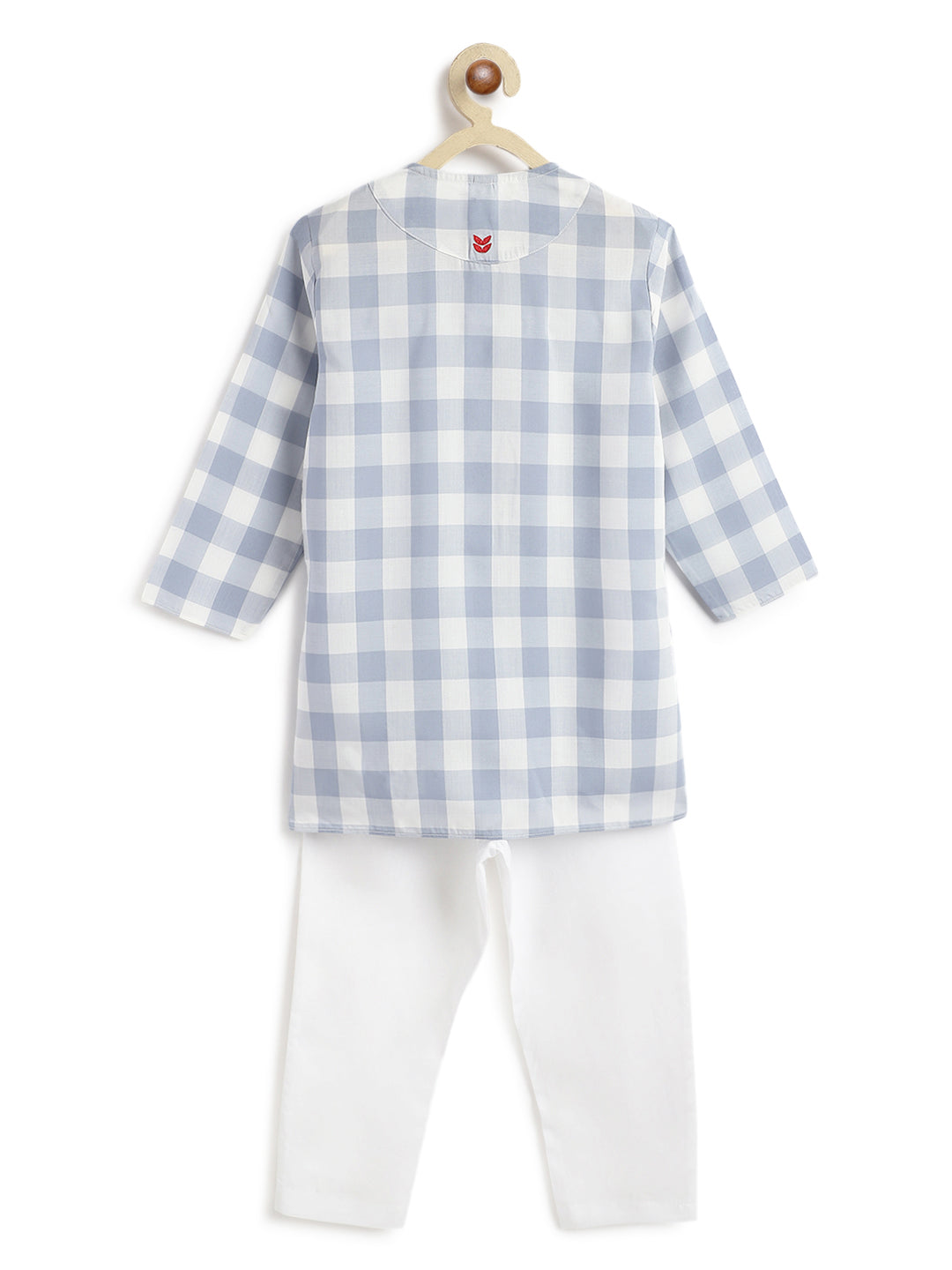 Sky Checks Boy Kurta Set - Image 5
