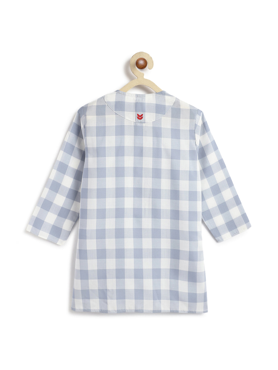 Sky Checks Boy Kurta Set - Image 7